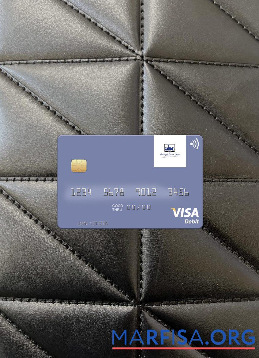 Printable Africa Banking Corporation (ABC) Kenya visa debit card photolook front sample